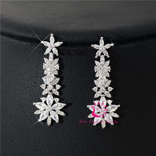 CZ Wedding Earring and Necklace Set