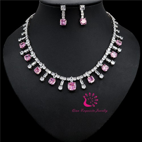 CZ Wedding Earring and Necklace Set