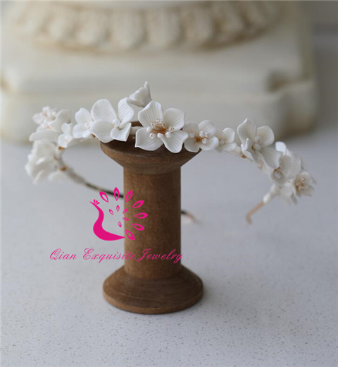 Wedding Headband use clay flowers