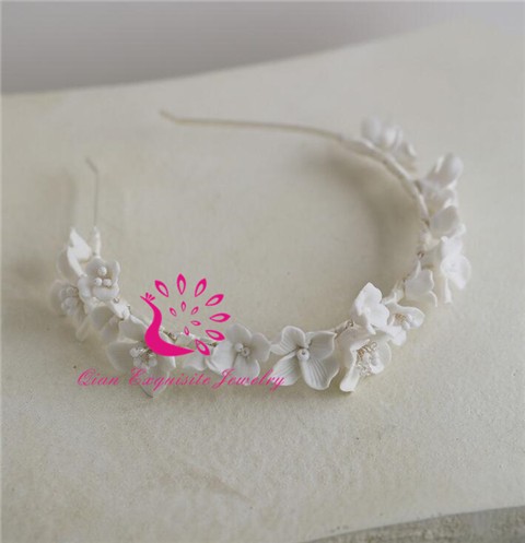 Wedding Headband use clay flowers